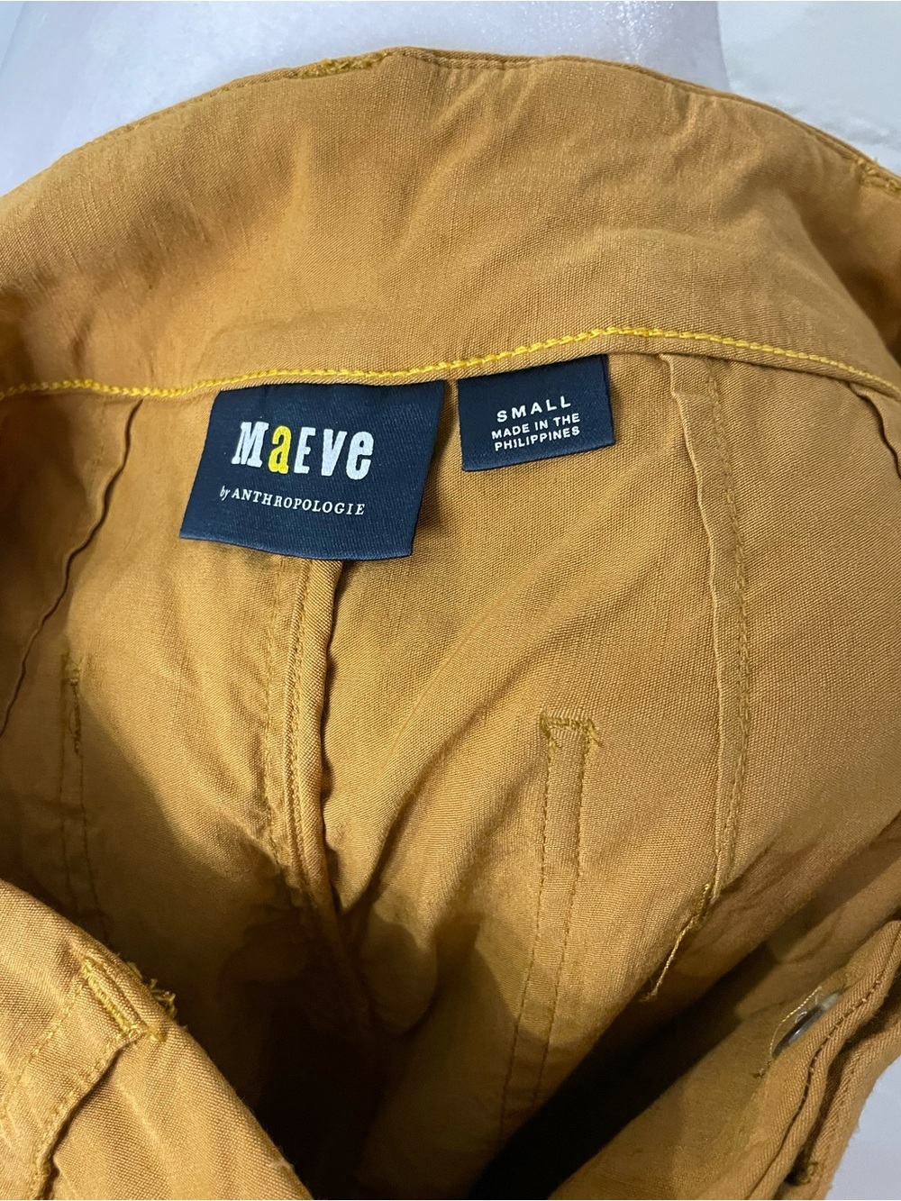 Anthropologie Mustard‑Tone Straight Midi Skirt with Front Pockets - Picture 4 of 4